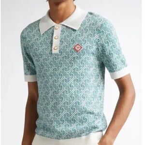 New Casablanca Green Patterned Men's Polo Shirt